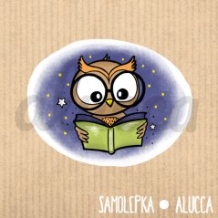 samolepka Sovička čtenář
