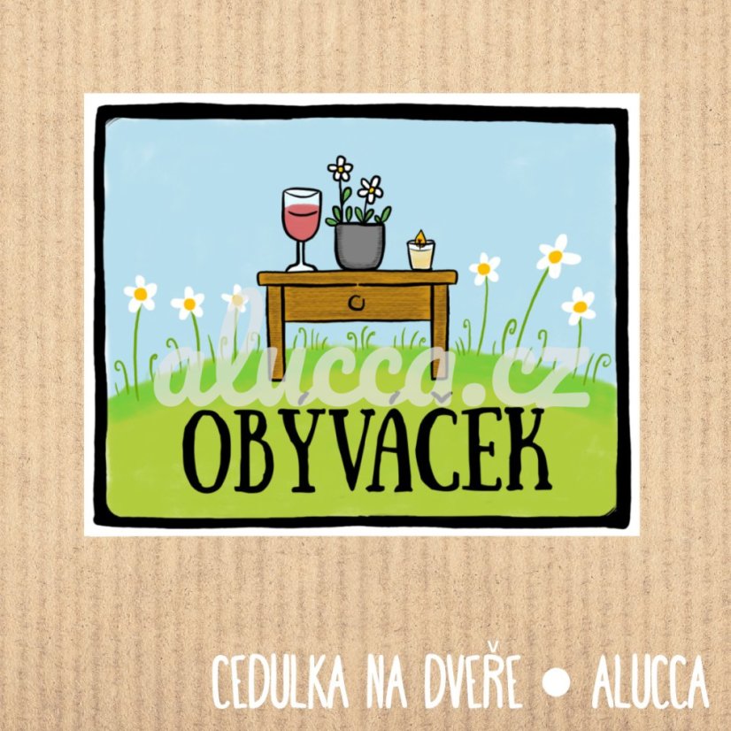 cedulka Obýváček - provedení: se změnou textu cedulka Obýváček - provedení: se změnou textu