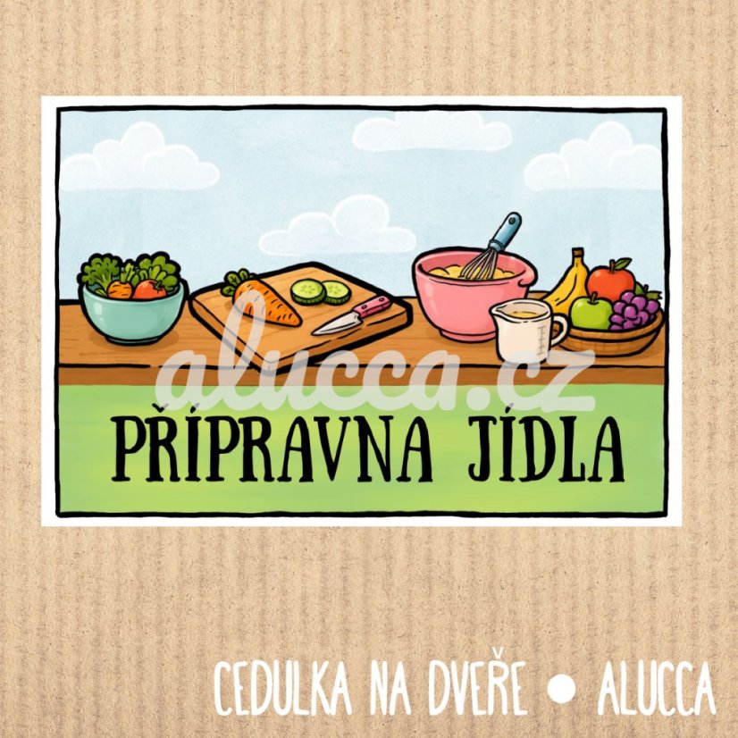 cedulka Přípravna jídla - provedení: papírová verze