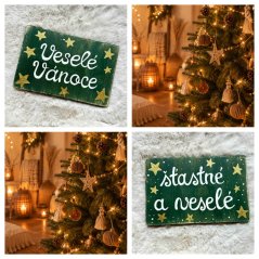 cedule Veselé Vánoce / šťastné a veselé