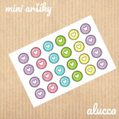 mini samolepky Srdíčka