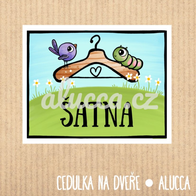 cedulka  Šatna - provedení: laminovaná verze