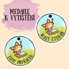 medaile  Liška - prvňáček a čtenář