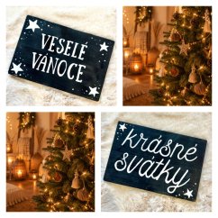 cedule Krásné svátky  / Veselé Vánoce