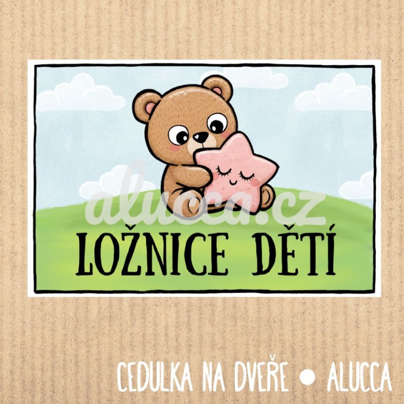 cedulka Ložnice dětí - provedení: papírová verze