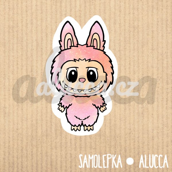samolepka Labubu růžový