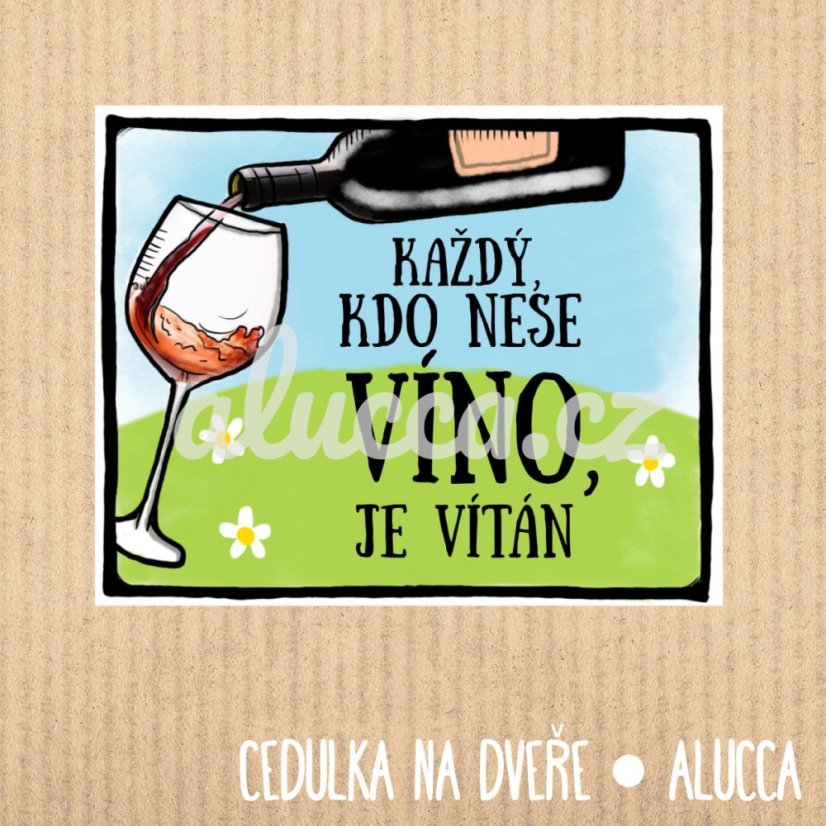 cedulka  Víno - provedení: laminovaná verze