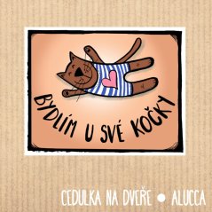 cedulka Bydlím u své kočky