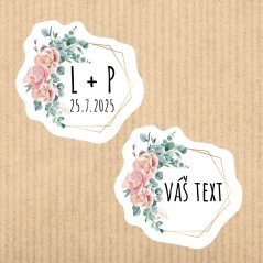 samolepkový arch Svatební - text na přání