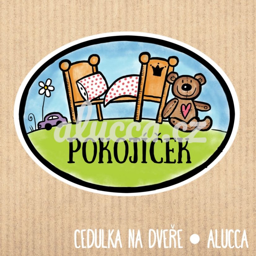 cedulka Pokojíček - provedení: papírová verze cedulka Pokojíček - provedení: papírová verze