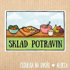 cedulka Sklad potravin