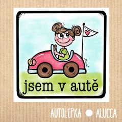 samolepka na auto  Jsem v autě