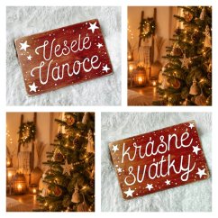 cedule Krásné svátky  / Veselé Vánoce