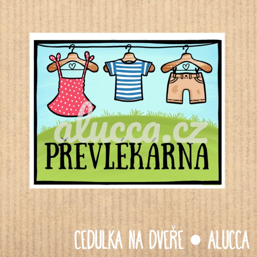 cedulka  Převlékárna - provedení: laminovaná verze