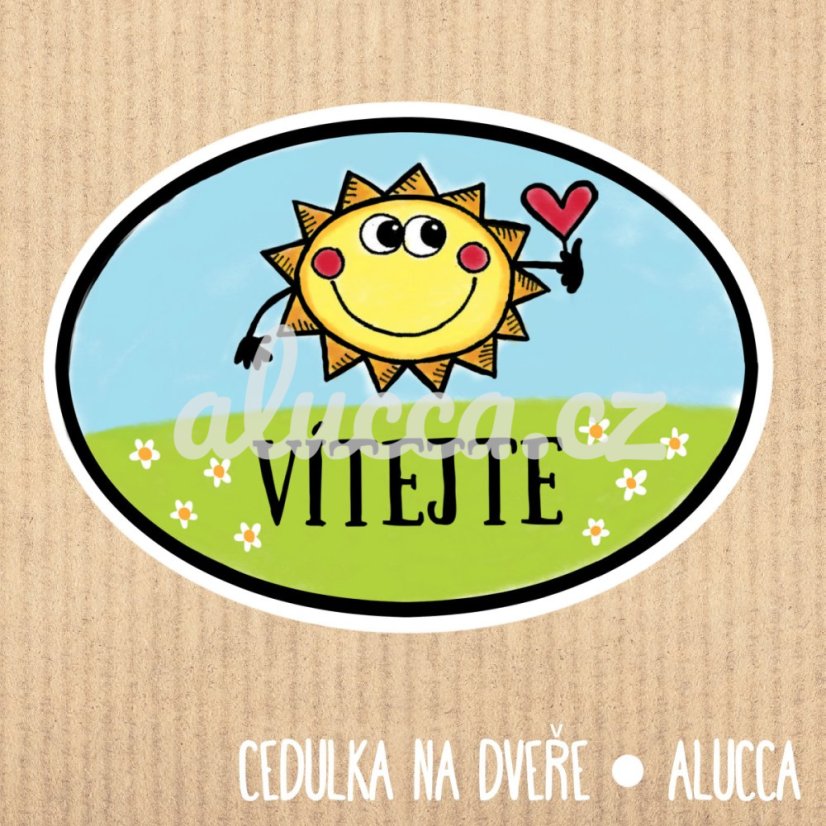 cedulka Vítejte - provedení: se změnou textu