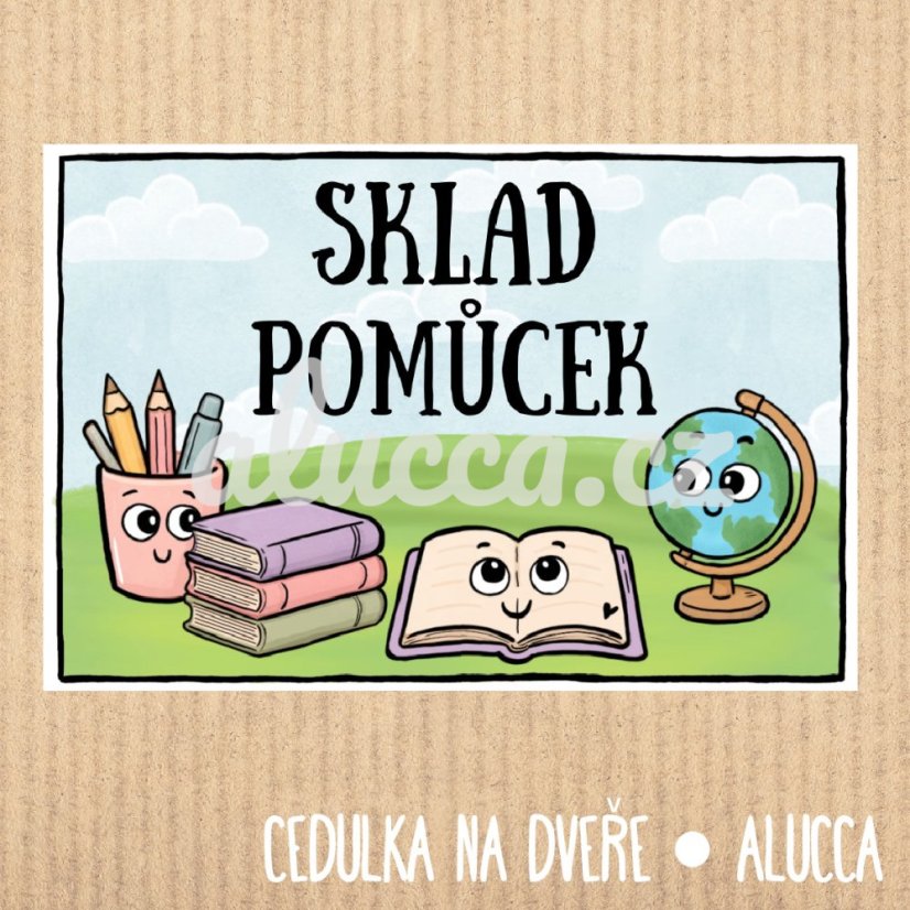 cedulka Sklad pomůcek - provedení: papírová verze