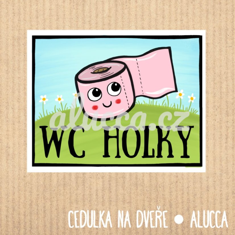 cedulka   Wc holky - provedení: laminovaná verze