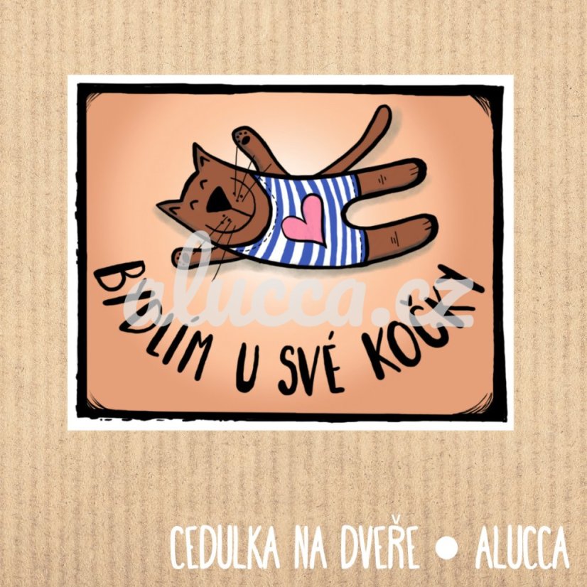cedulka Bydlím u své kočky