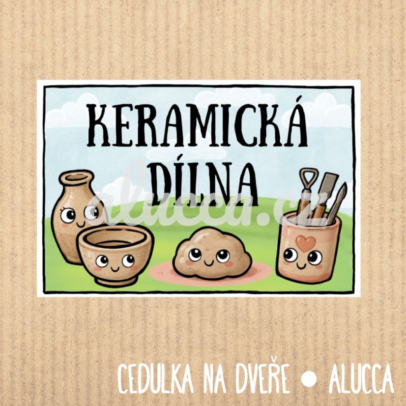 cedulka Keramická dílna - provedení: papírová verze