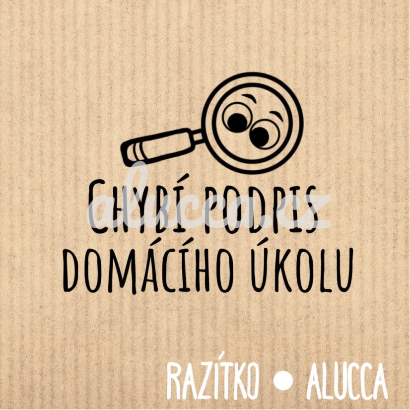 chybí podpis domácího úkolu - Velikost: 3 cm 
