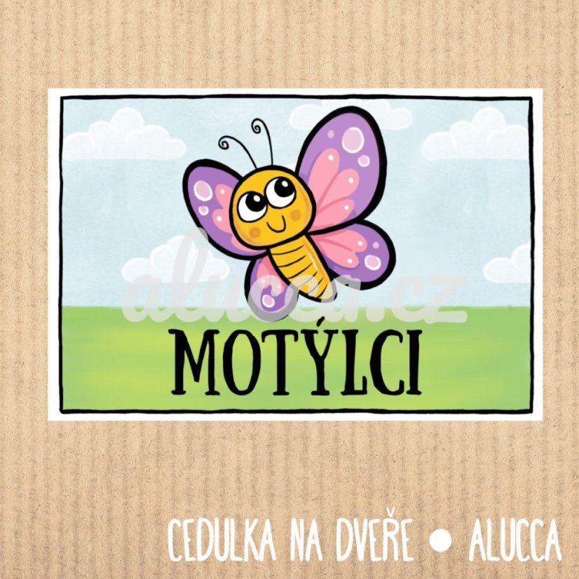 cedulka třída Motýlci - provedení: papírová verze cedulka třída Motýlci - provedení: papírová verze