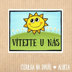 cedulka Vítejte u nás