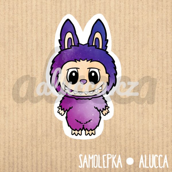 samolepka Labubu fialový