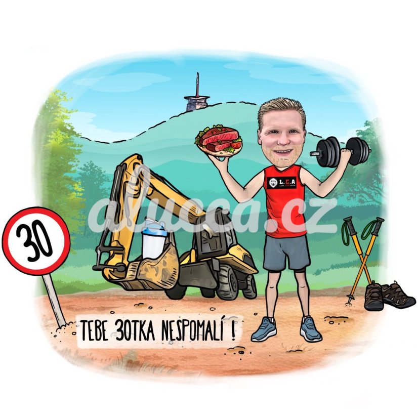 ilustrace / karikatura NAROZENINOVÁ