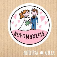 samolepka na auto  Novomanželé
