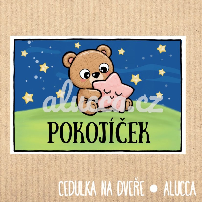 cedulka Pokojíček - provedení: laminovaná verze cedulka Pokojíček - provedení: laminovaná verze