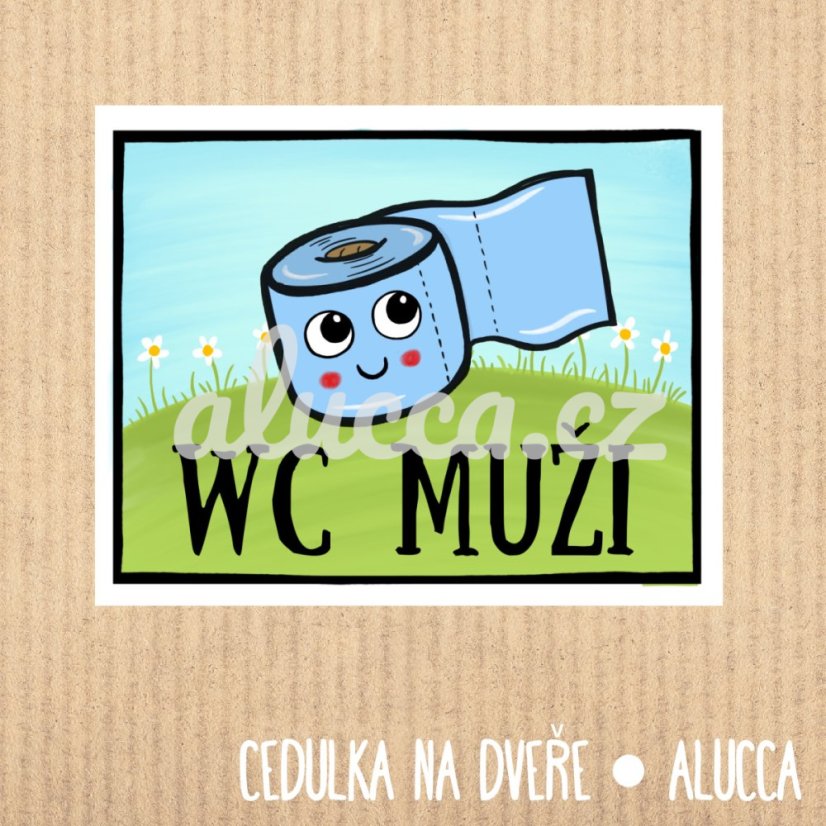 cedulka   Wc muži - provedení: laminovaná verze