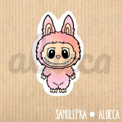 samolepka Labubu růžový