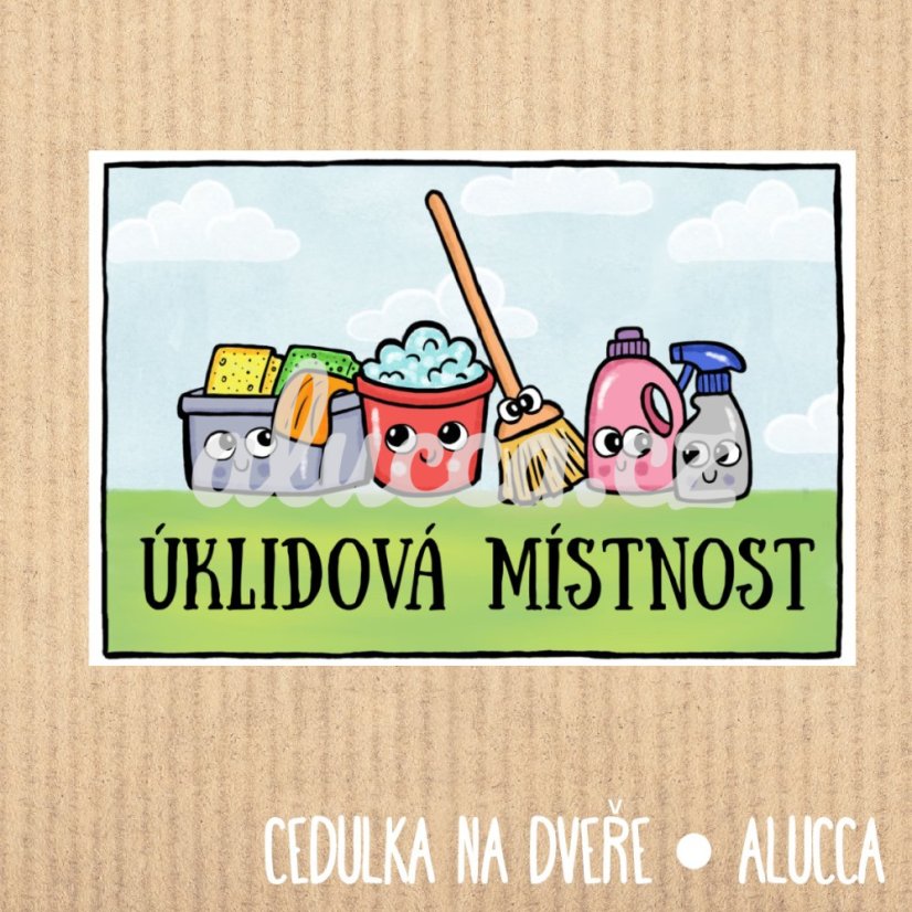 cedulka  Úklidová místnost - provedení: papírová verze