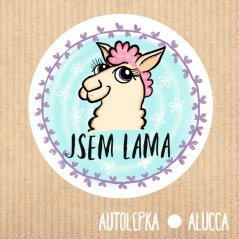 samolepka na auto  Jsem lama