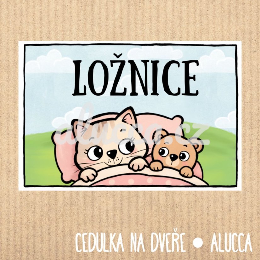 cedulka Ložnice - provedení: papírová verze