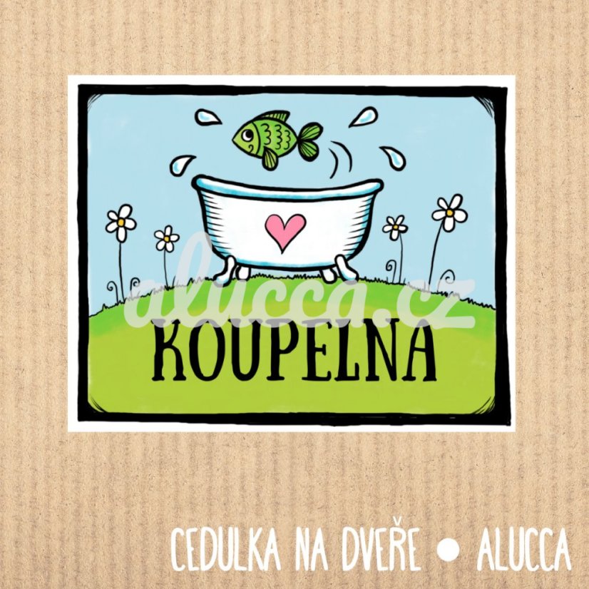 cedulka Koupelna - provedení: laminovaná verze