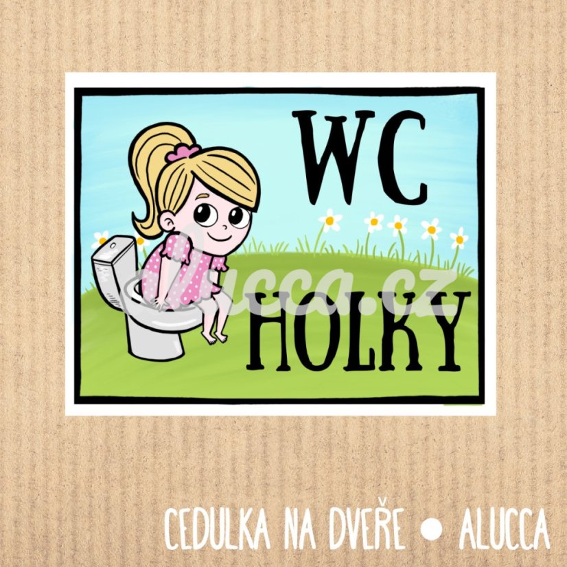 cedulka  Wc  holky - provedení: laminovaná verze