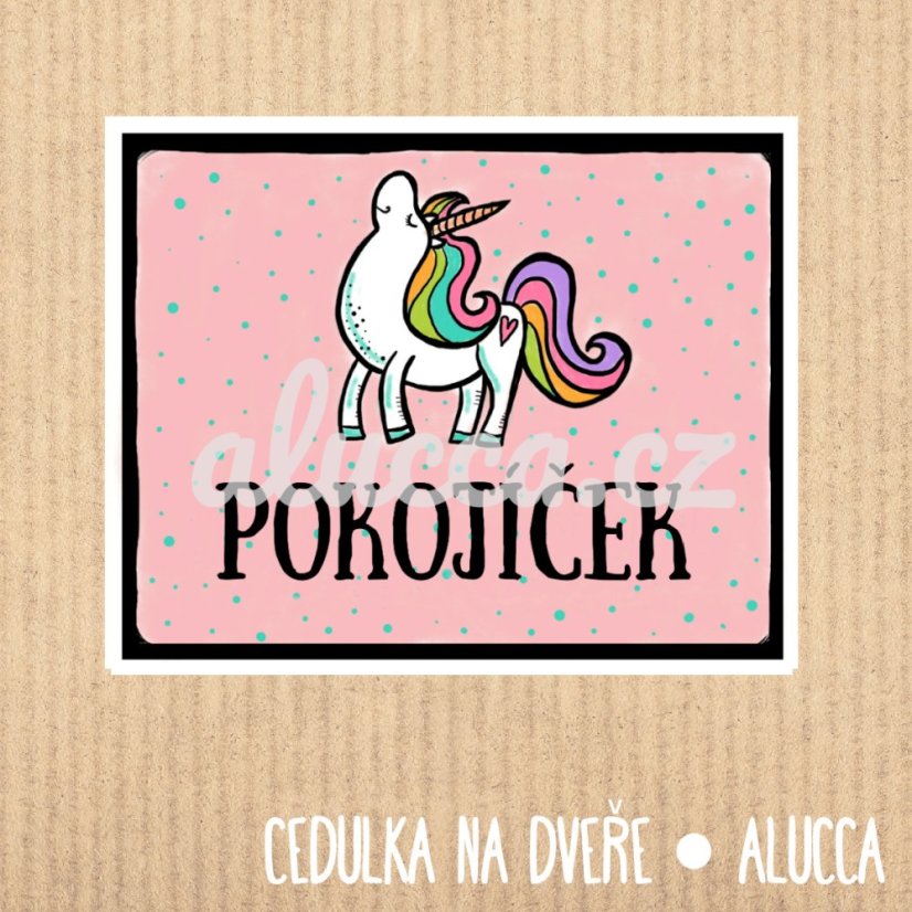 cedulka Pokojíček - provedení: papírová verze