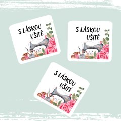 samolepkový arch S láskou ušité