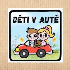 samolepka na auto Děti v autě