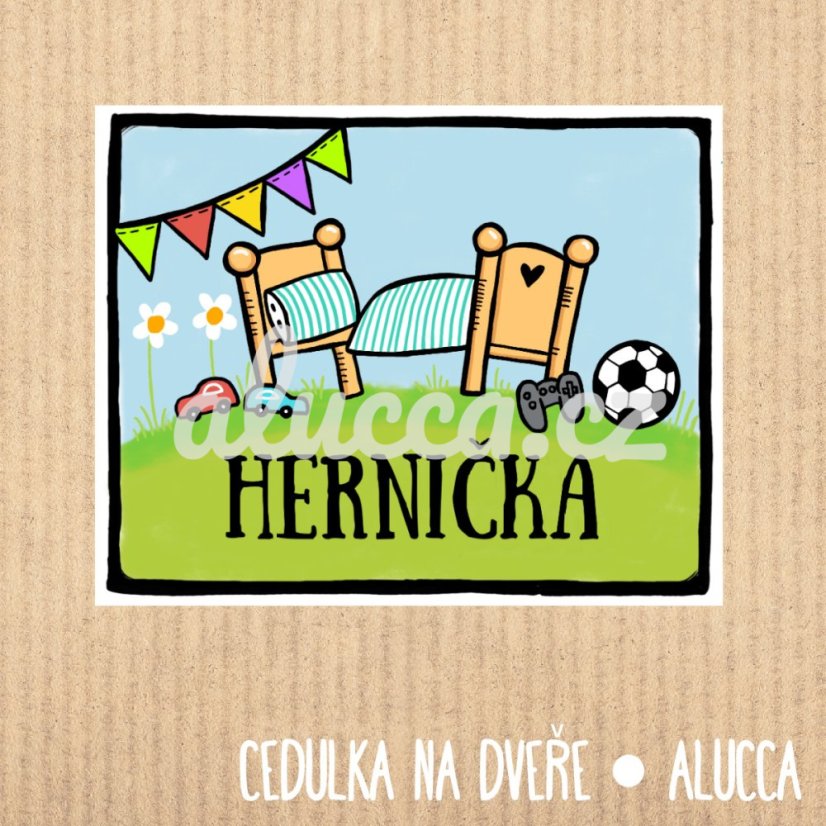 cedulka Hernička - provedení: se změnou textu