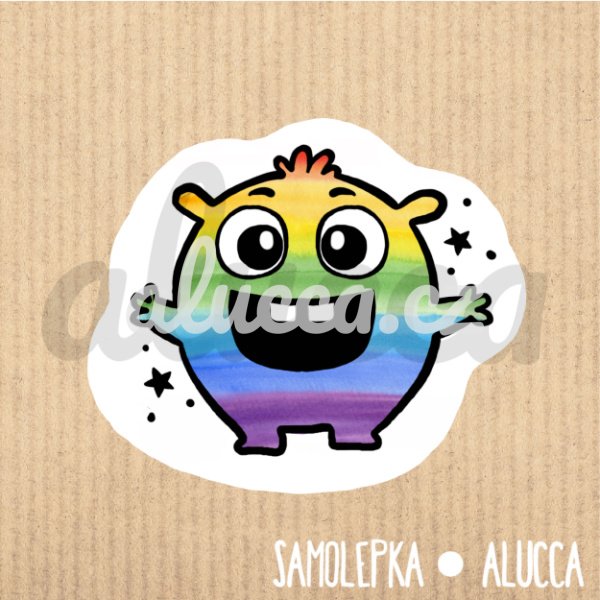 samolepka Duhová příšerka