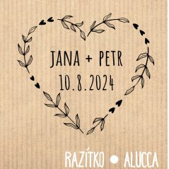 srdce z listů  - svatební