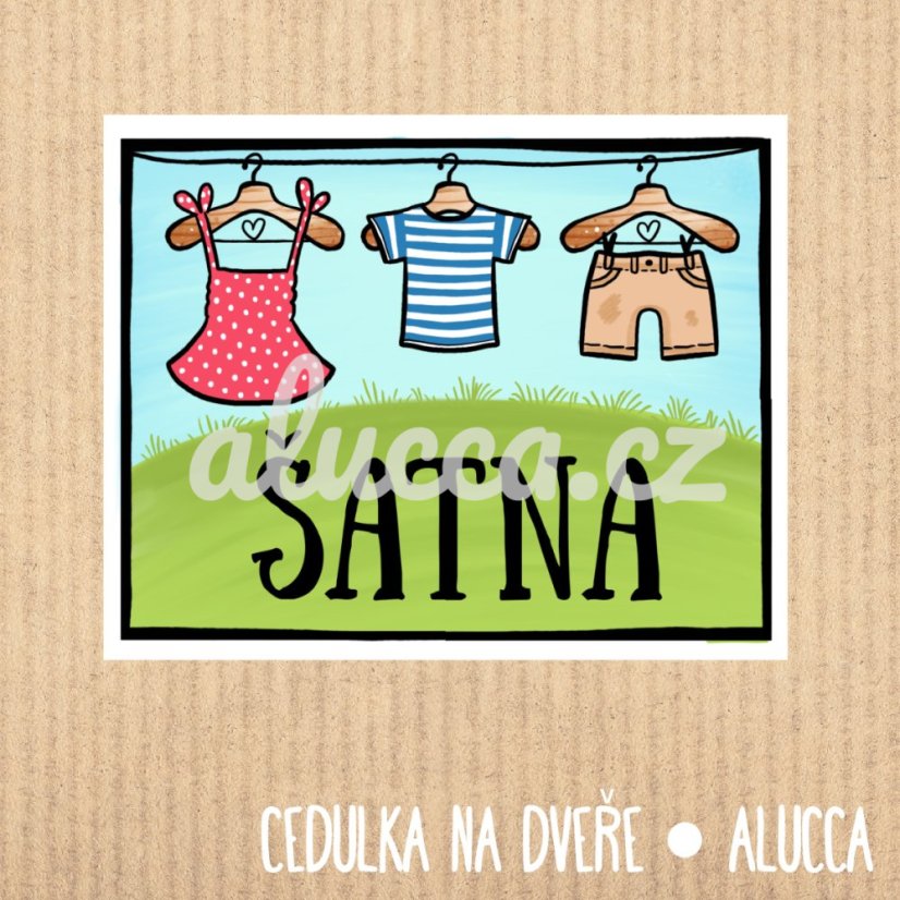 cedulka  Šatna - provedení: laminovaná verze