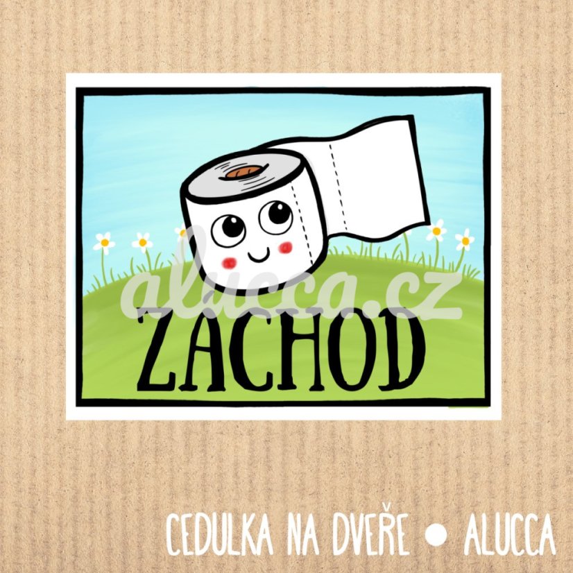 cedulka Záchod - provedení: papírová verze cedulka Záchod - provedení: papírová verze