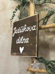 cedule Ježíškova dílna/ Veselé Vánoce