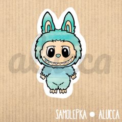 samolepka Labubu tyrkysový