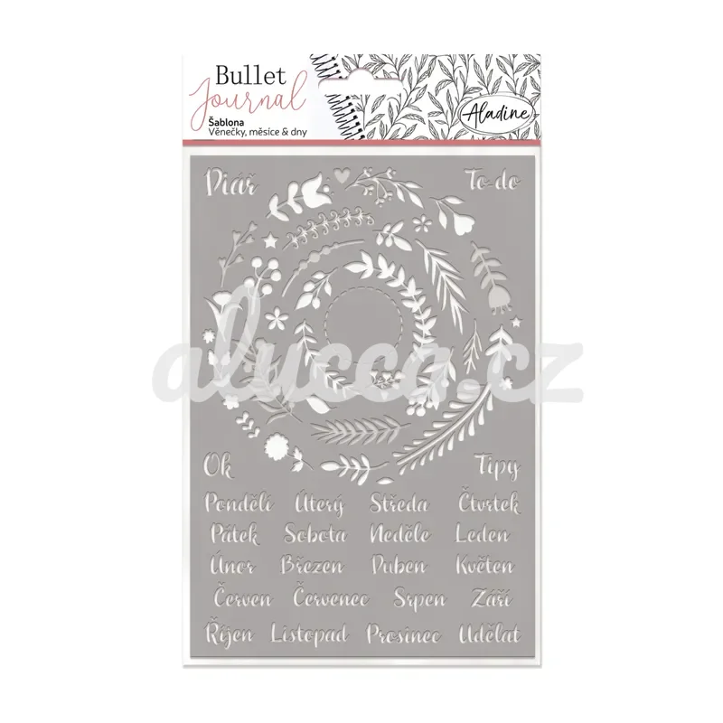 šablona do diáře Věnečky, měsíce a dny