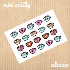 mini samolepky Kávičky
