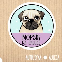 samolepka na auto Mopsík